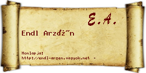Endl Arzén névjegykártya